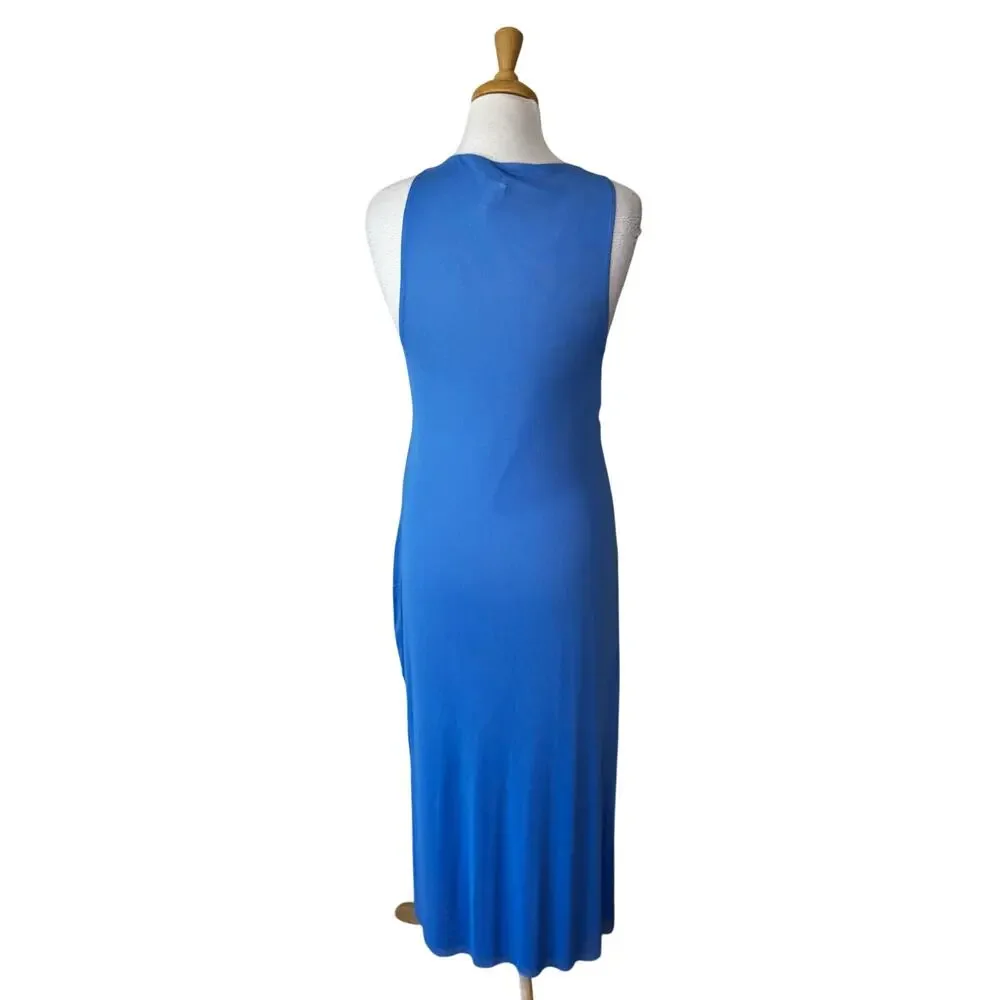 Caroline Constas sheer sleeveless maxi beach cover up cornflower blue size Small